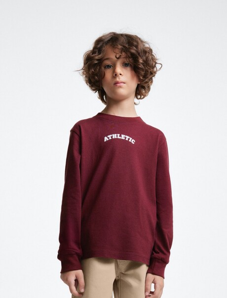 CAMISETA INFANTIL CON ESTAMPA BORDEAUX