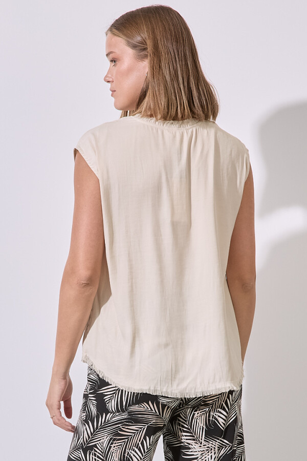 Blusa Saten Flecos BEIGE