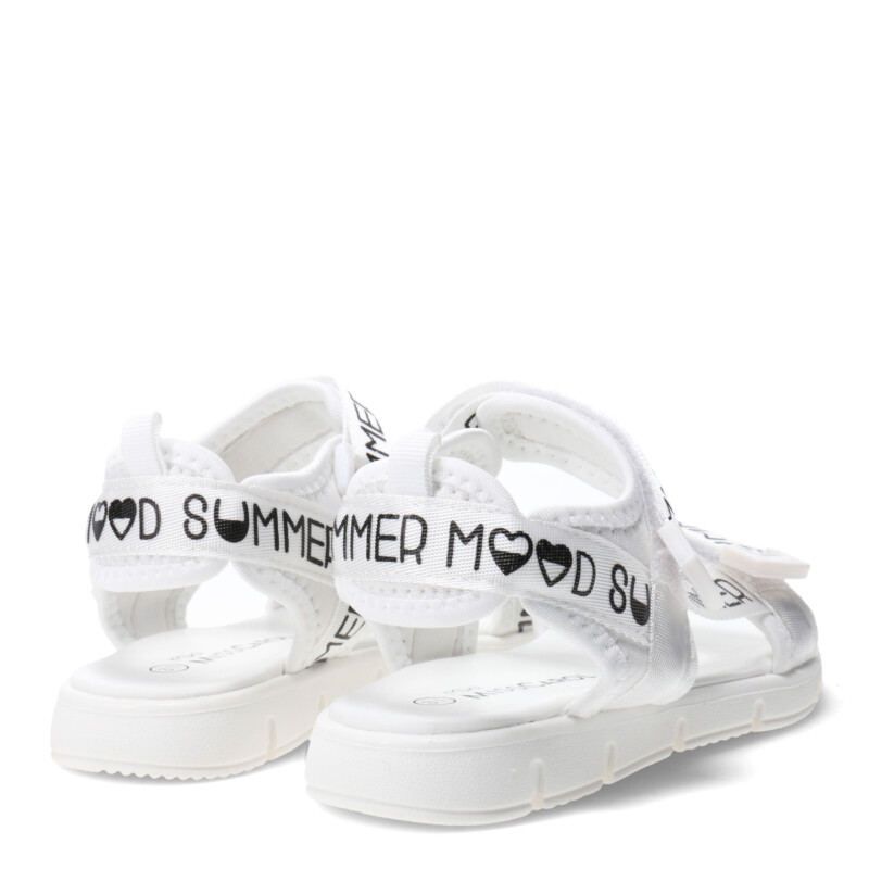 Sandalia de Niña Mini Miss Carol AMARO con tiras estampadas Blanco