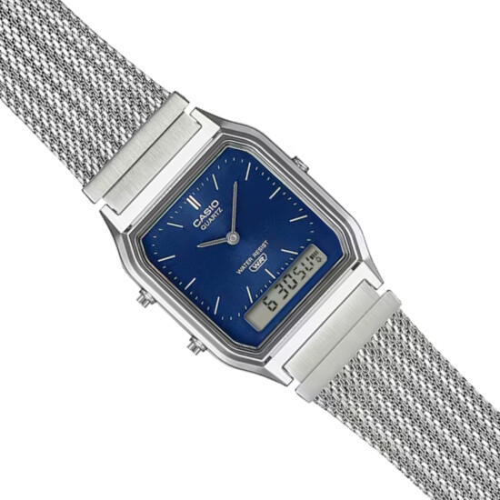 Reloj CASIO RETRO AQ230EM-2DF Acero Plateado Esfera 30mm 0