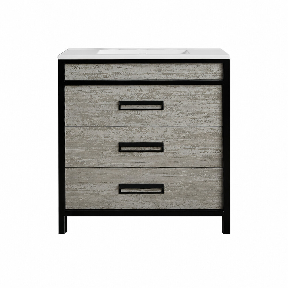 MUEBLE DE BAÑO VANITY MARRÓN CON BACHA BLANCA Mueble De Baño Vanity Marrón Con Bacha Blanca