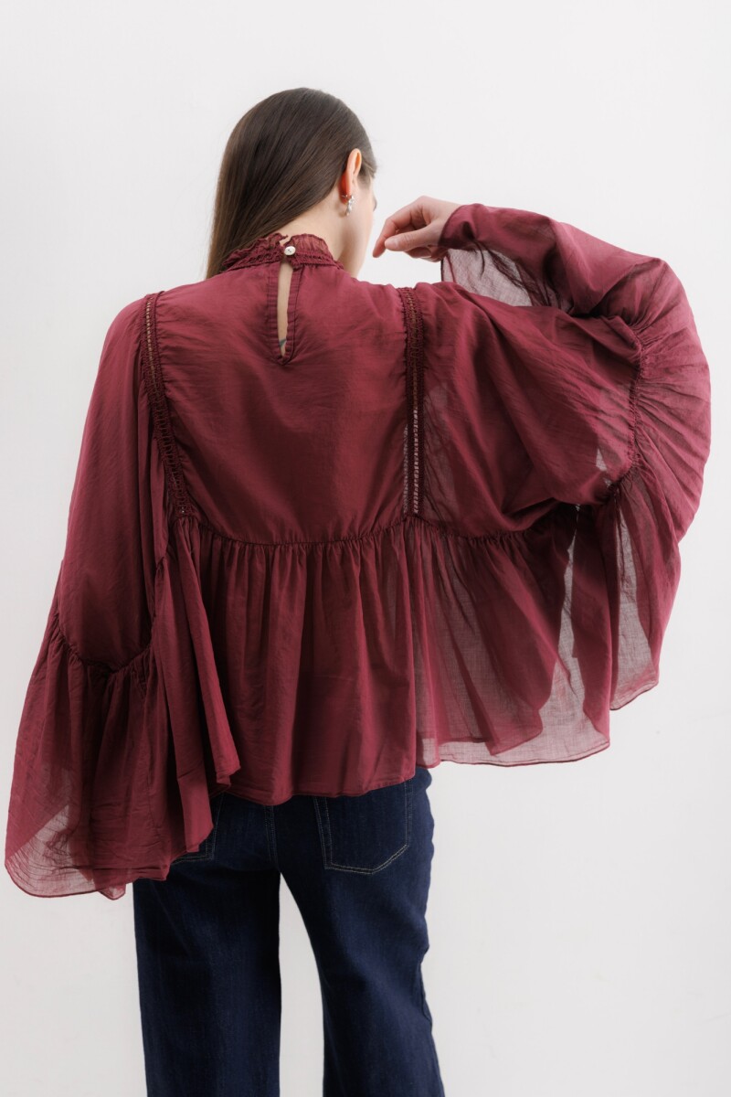 Camisa Lyra Bordeaux