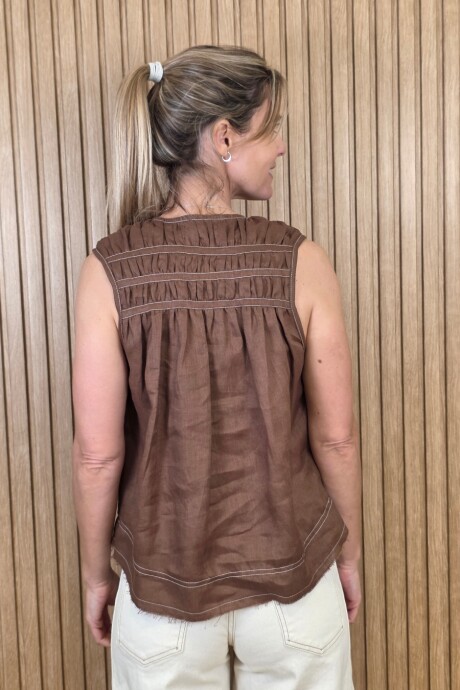 Musculosa Maui Lino Chocolate