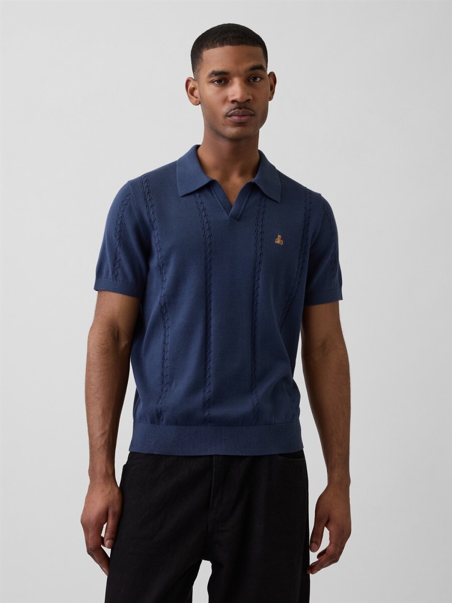 Buzo Tipo Polo Brannan Hombre - Vintage Navy 