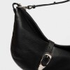 Bolso Bambu En Cuero Liso Satinado Negro