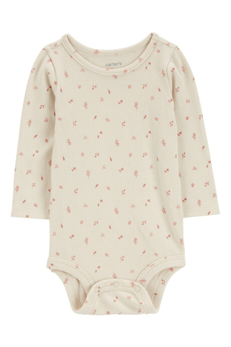 Set dos piezas de algodón, jumper rosada y body diseño floral Sin color