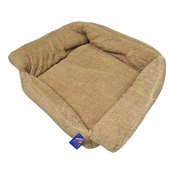 Cama Colchon Mascota Grande Cuadrado L Comodo Lavable Variante Diseño Beige