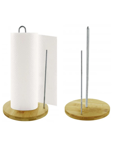 Porta rollo de papel de cocina en metal y madera Porta rollo de papel de cocina en metal y madera
