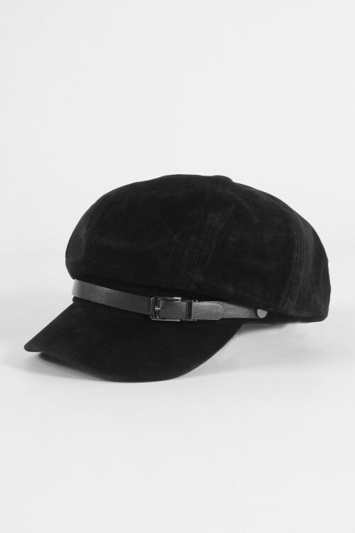 Boina cap suede negro