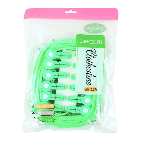 Cuerda para ropa 5m + 12 palillos de plastico Cuerda para ropa 5m + 12 palillos de plastico