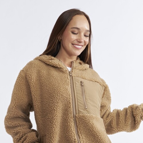 Campera Dama Sherpa Combinada N+ Camel