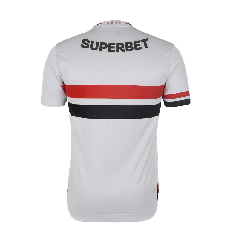 Remera New Balance de Hombre - NB SPFC 2025 - MT831834HME WHITE/RED/BLACK