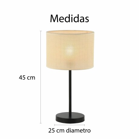 Lámpara De Mesa Decorativa Tejido Metal Estilo Boho Negro/beige