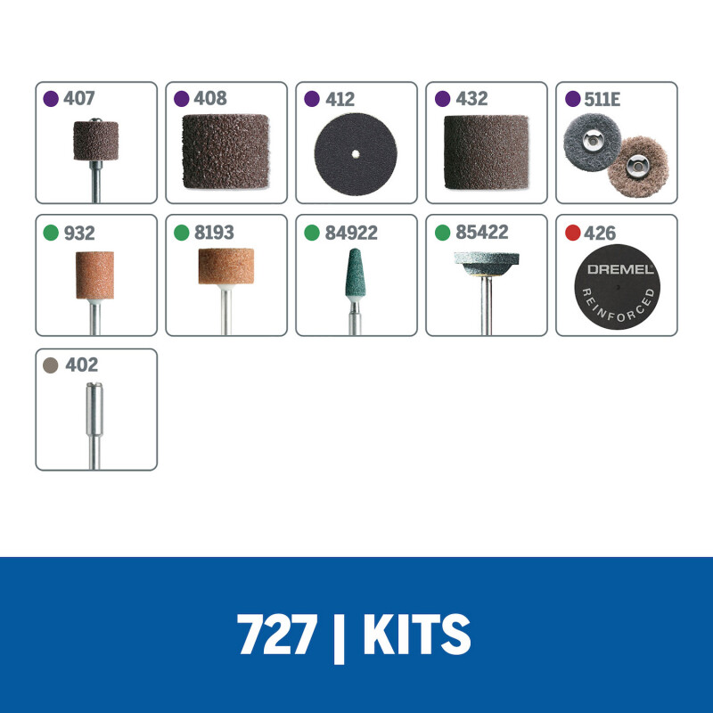 Kit de accesorios de Minitorno Dremel 31 Piezas (Modelo 727) 6 meses / Dremel Unica