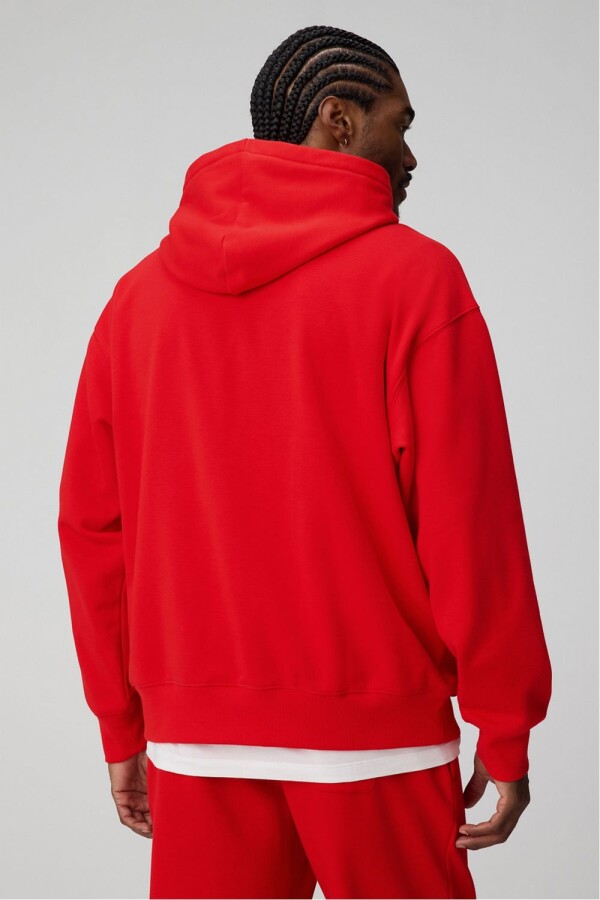 Polera The Go-To Oversized Hoodie Brand Dna Hombre Heated Red/Classic White