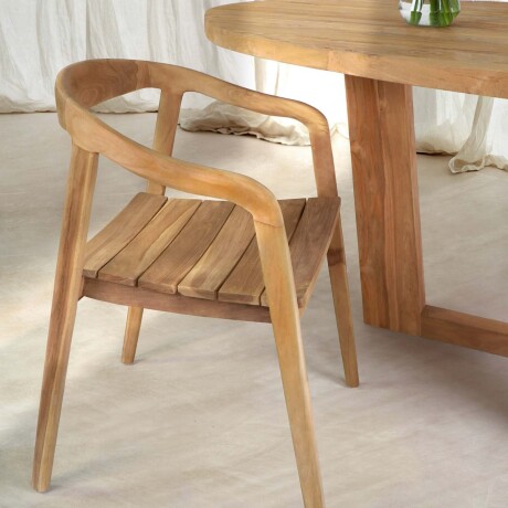 SILLA COMEDOR EXT MADERA NATURAL-BEIGE FUNNY