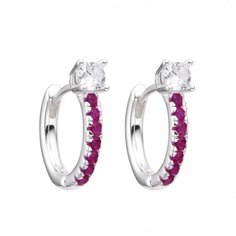 Par de aros de plata 925 con circonias. Par de aros de plata 925 con circonias.