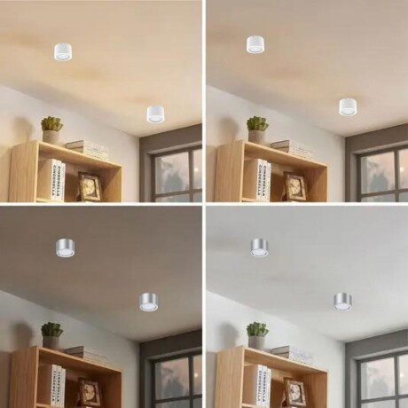 Aplique spot led cilindro de techo DIMERIZABLE PLATA