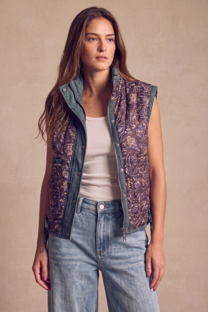 Chaleco Lavado Reversible Gris Oscuro