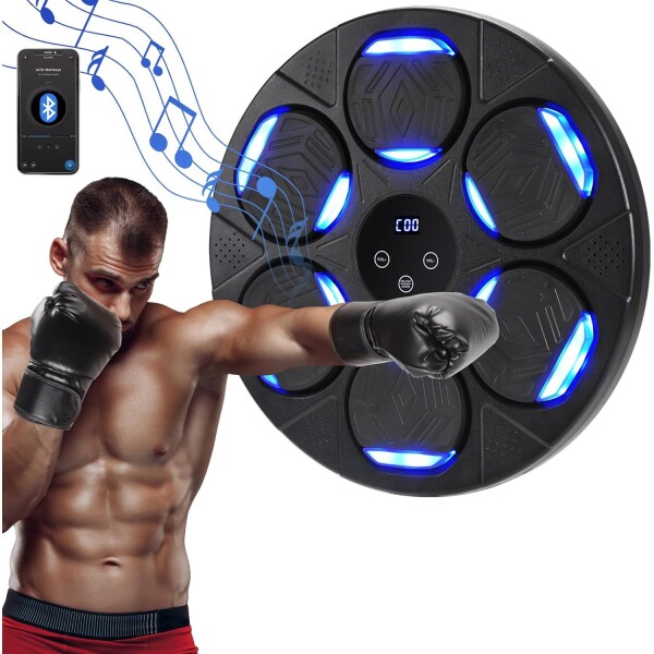 Maquina De Boxeo Musical Goldtech Bluetooth Simulador Luces Variante Color Negro