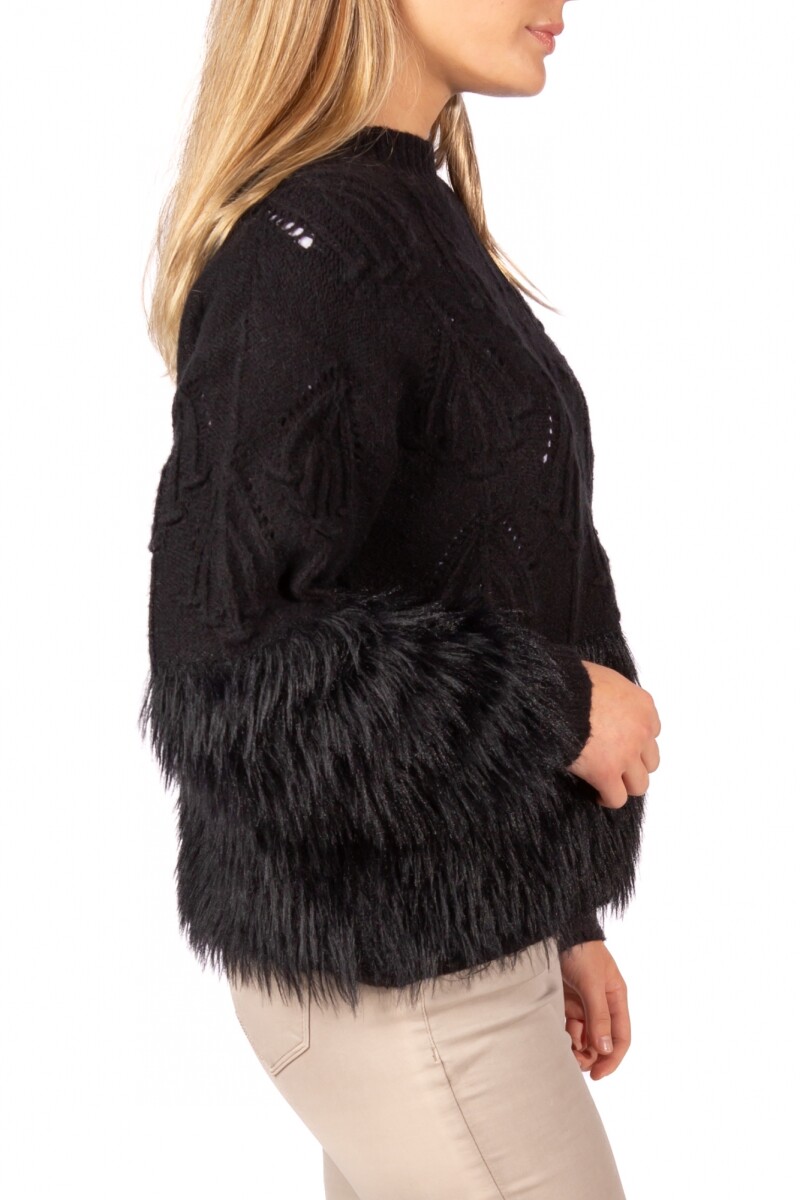 Sweater Fur Negro