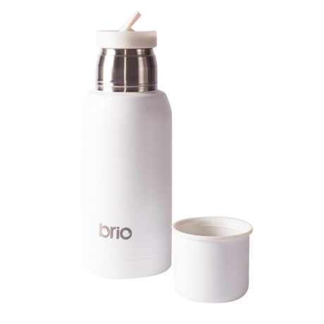 Termo Acero Inox 750 Ml brio Con Pico Cebador Blanco