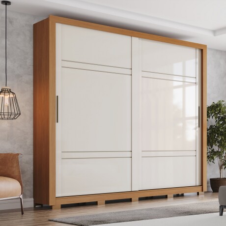 ROPERO SINTRA 2 PUERTAS 4 CAJONES INTERNOS GUARDARROPA CLOSET ARMARIO OFF WHITE