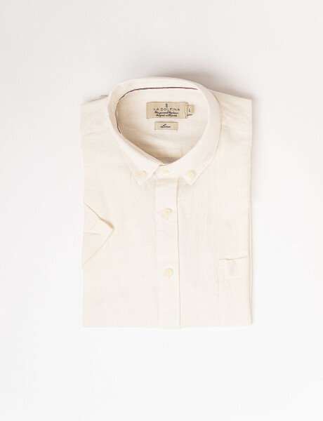 Camisa mc lino lisa blanco