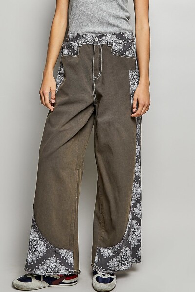 PANTALON COMBINADO Gris