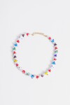 Collar mostacillas perla de rio y vidrio multicolor
