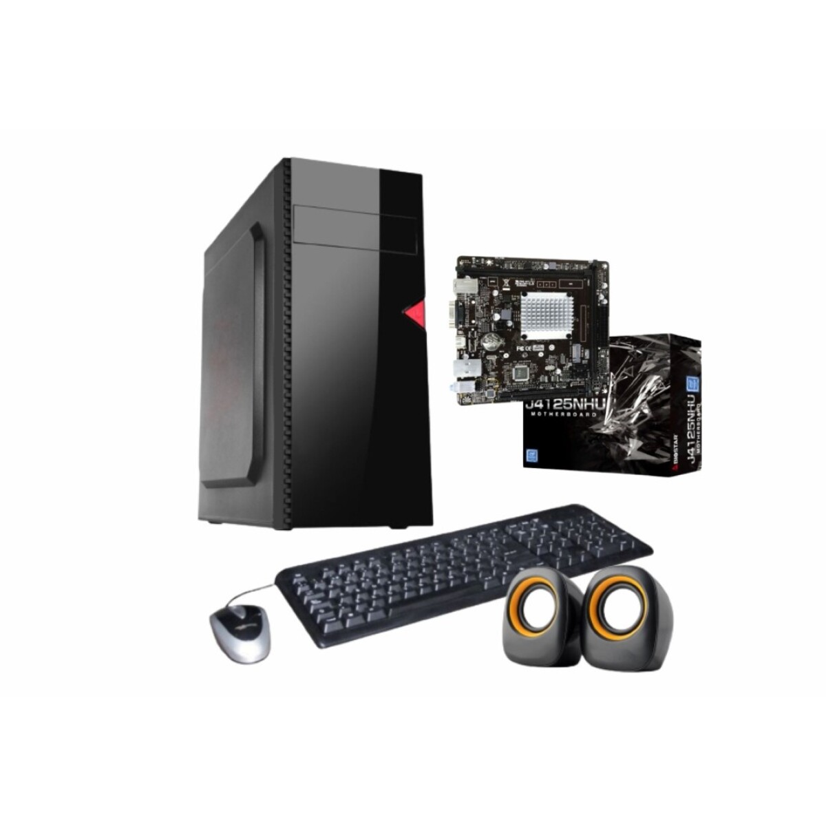 Combo Mother Biostar J4125 Micro Integrado con Gabinete 