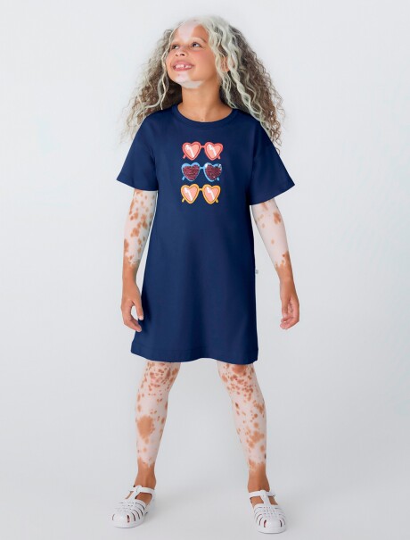 VESTIDO INFANTIL CORTO INFANTIL AZUL