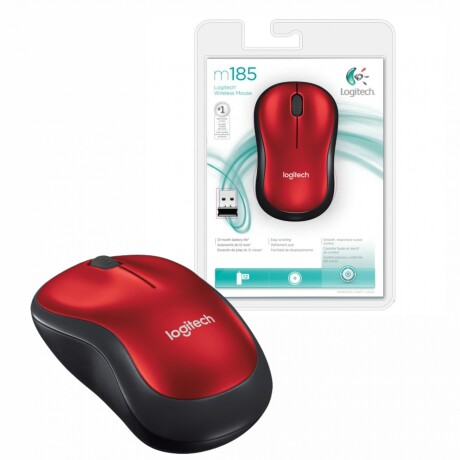 Mouse Logitech M185 inalámbrico rojo Mouse Logitech M185 inalámbrico rojo