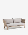 Sofá Belleny 3 plazas cuerda beige y madera maciza de acacia 176 Sofá Belleny 3 plazas cuerda beige y madera maciza de acacia 176