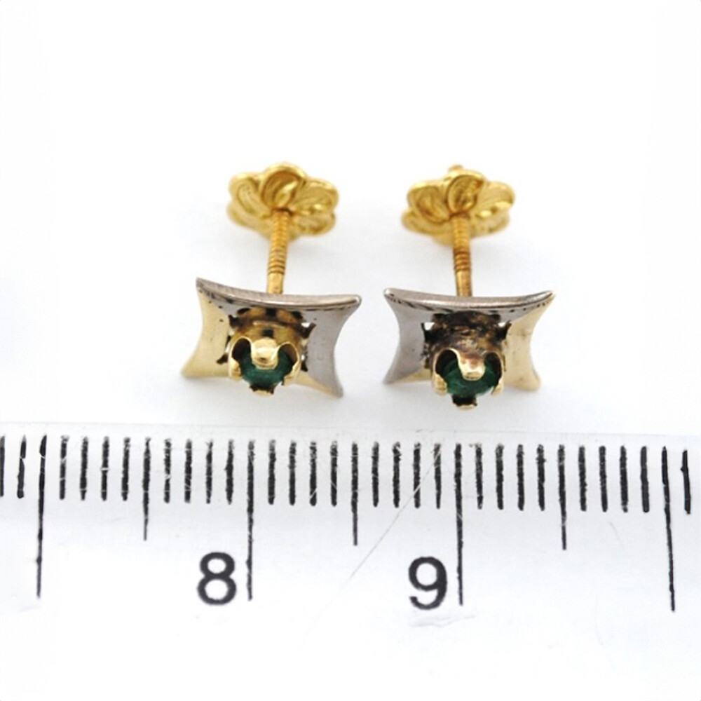Caravanas Oro 18K Y Esmeraldas Caravanas Oro 18K Y Esmeraldas