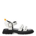 Sandalias de Niña MINI Miss Carol Tartan Con Tachas Blanco