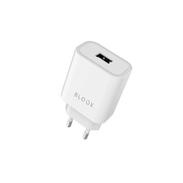 Ficha cargador con entrada USB 2A color blanco Ficha Cargador Con Entrada Usb 2a Color Blanco