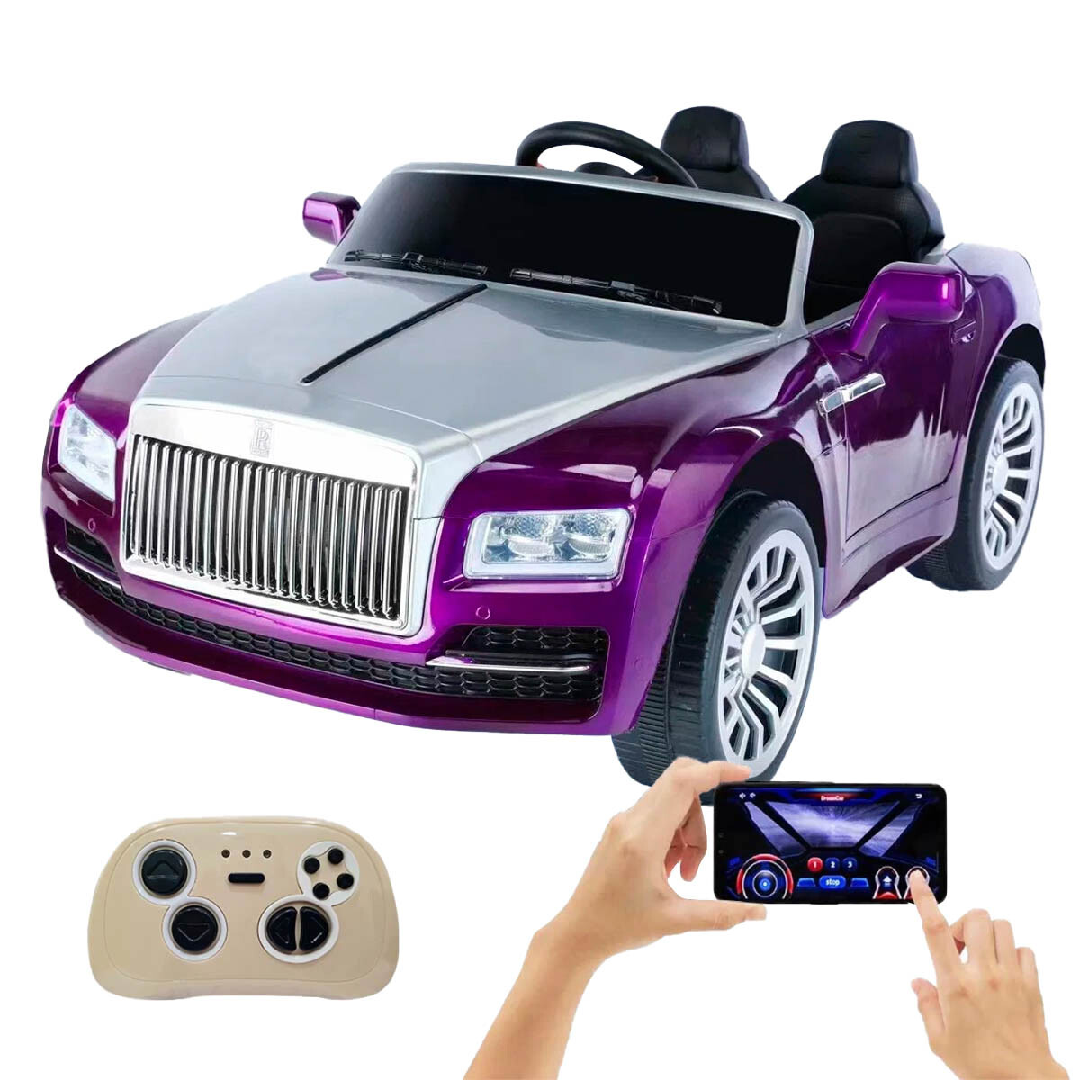 Auto A Batería Expert Luxury RollRoys Control Niños - Violeta 