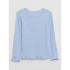 V-LS SLD RIB KNIT T BLUE CRYSTAL