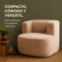 Sillón Puff ComboHome Kumo Redondo Corderito Diseño Premium Marrón 1