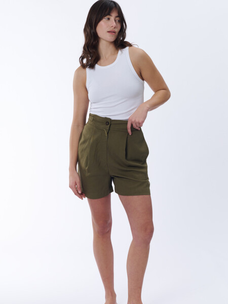 Bermuda con pretina Verde Militar