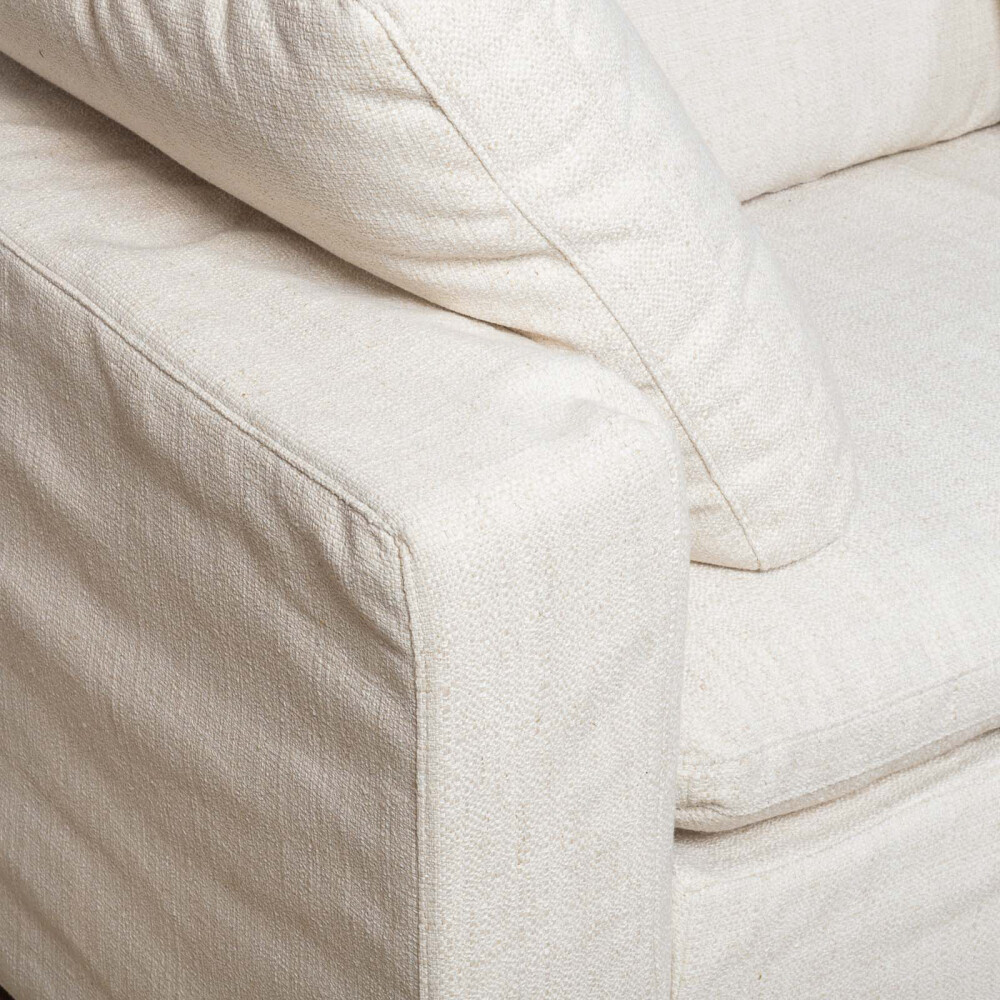 SOFÁ C/CHAISE Y FUNDAS DESMONTABLES 4 CUERPOS TELA NATURAL-BEIGE MOMA NATURAL