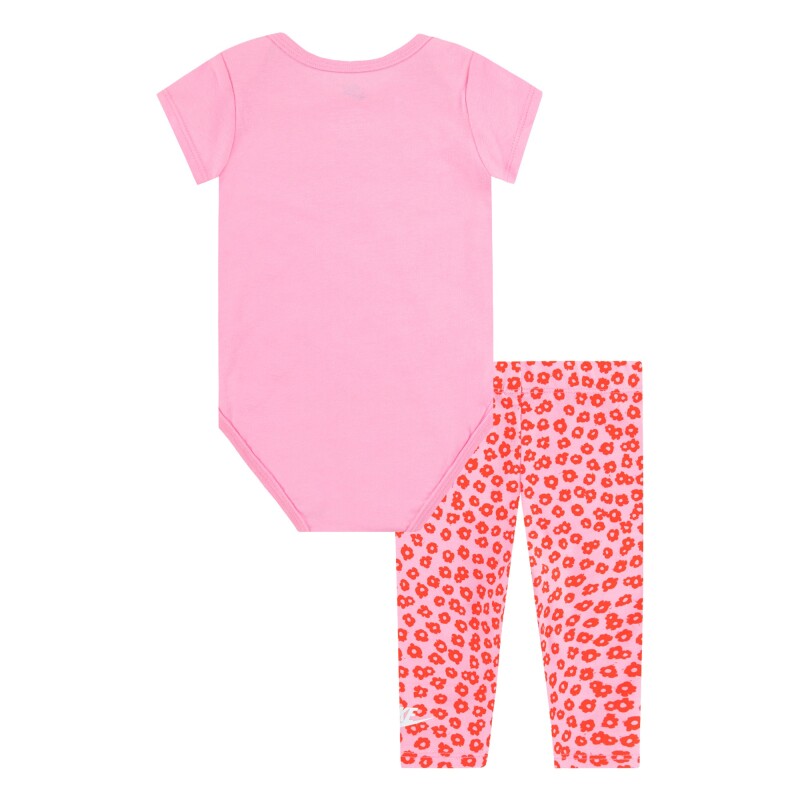 Conjunto Nike Floral Bodysuit Legging de Niños Rosado