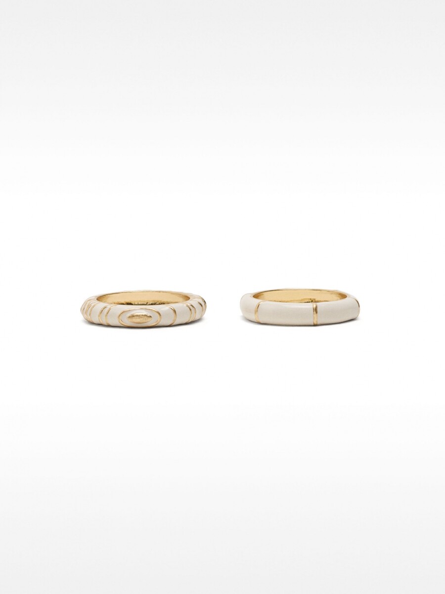 Set De Anillos Con Esmalte blanco