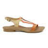 Sandalia Country Mujer Cuero Coral-mix