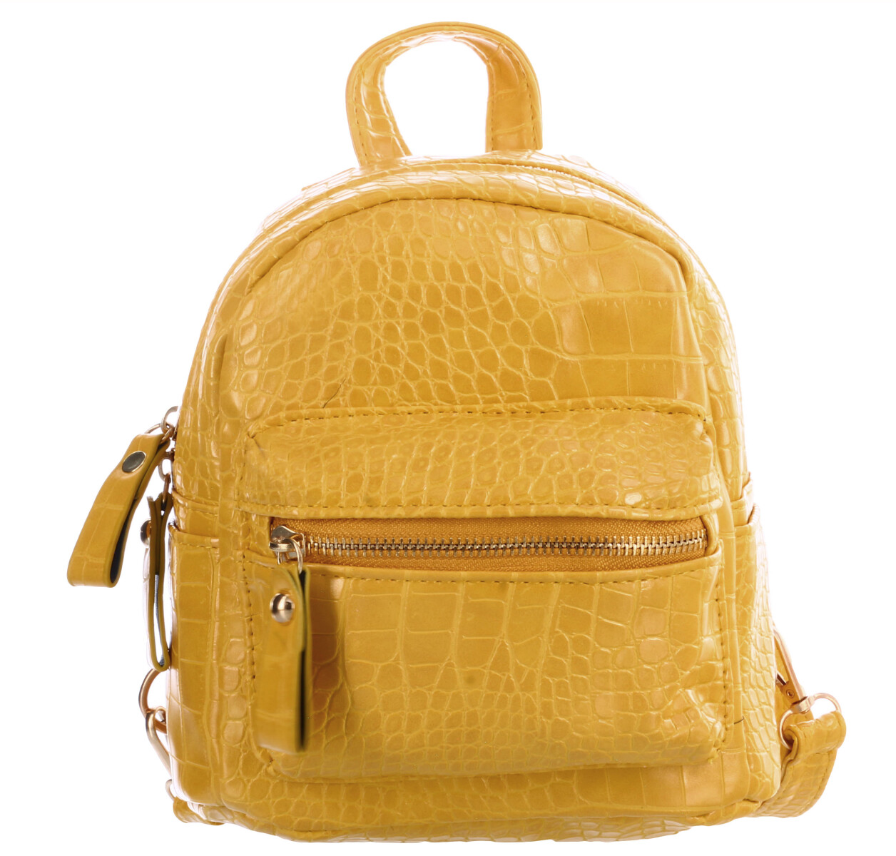 Mochila Miss Carol en material simil croco - Amarillo 