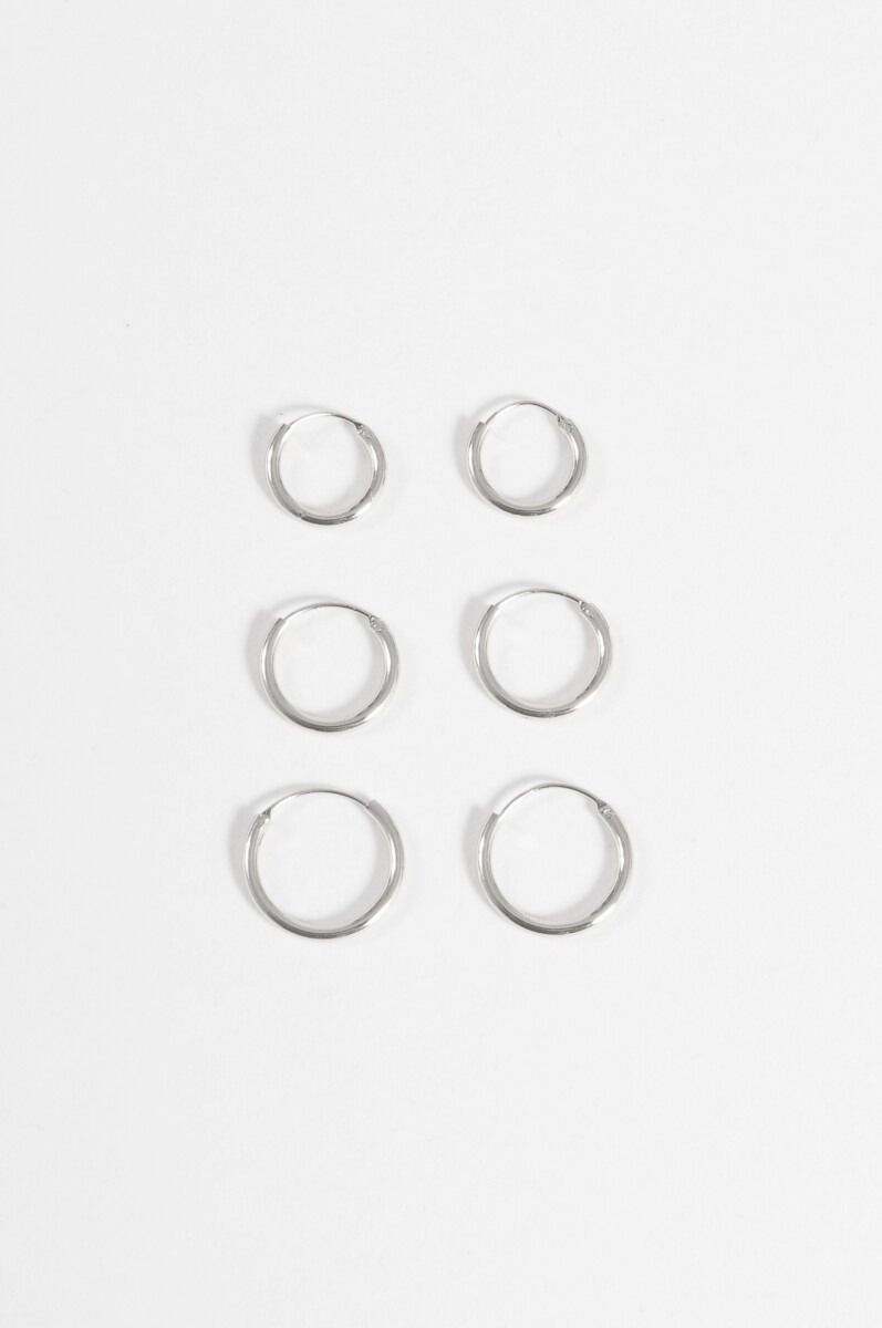 Set de aros pequeños - plateado 