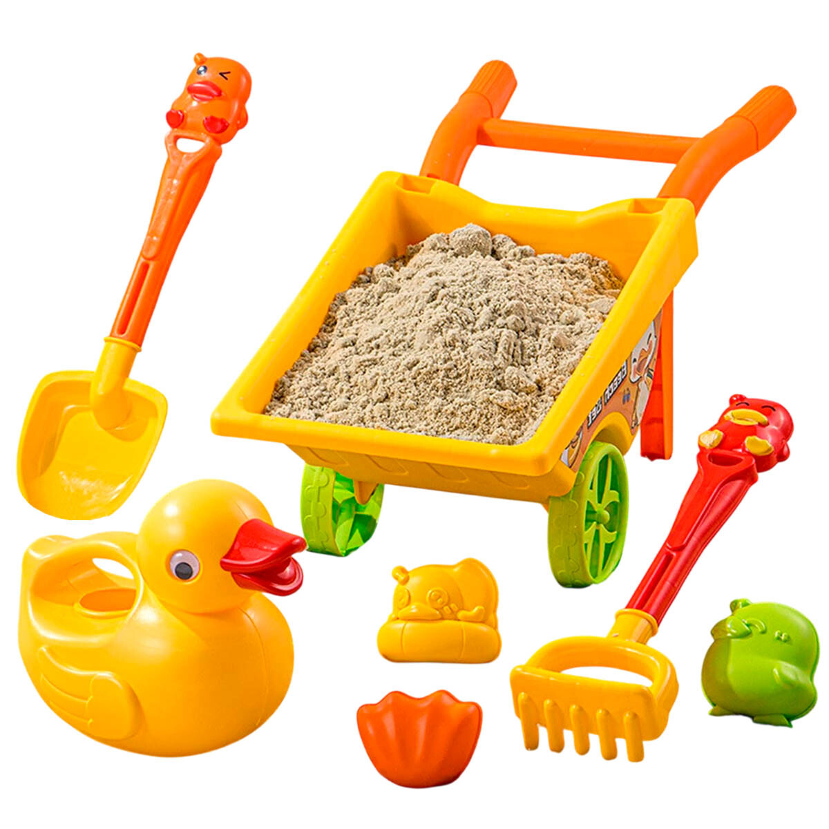 Kit 7pcs Juguetes Playa Carretilla Infantil Balde 