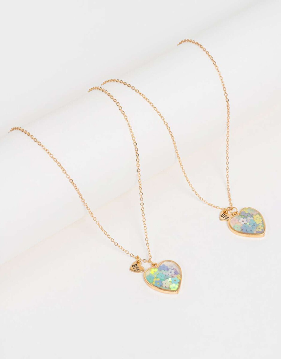 Collares Infantiles Bff Con Corazón - Dorado 