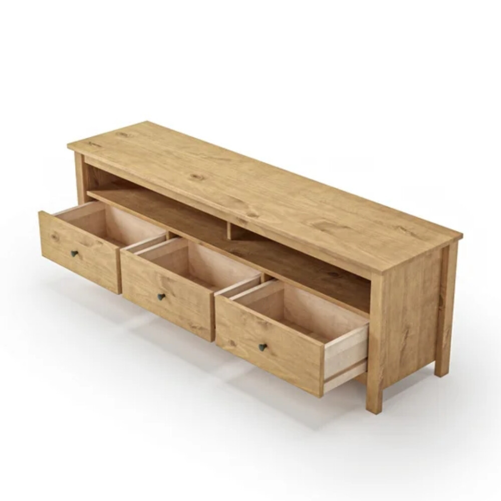 Rack TV 3 Cajones Madera Natural - Mari Miel